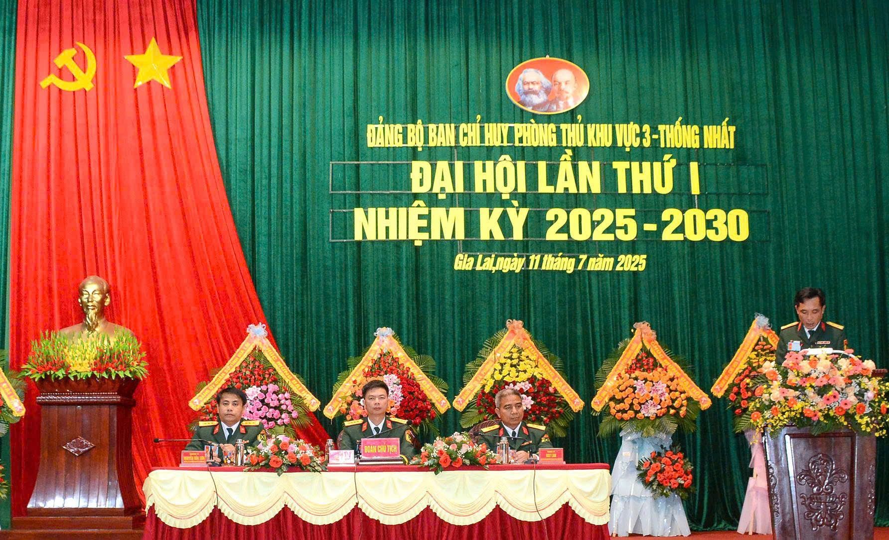 Bộ CHQS tỉnh Gia Lai - Đảng bộ Ban Chỉ huy Phòng thủ khu vực 3-Thống Nhất xác định 3 đột phá trong nhiệm kỳ 2025-2030